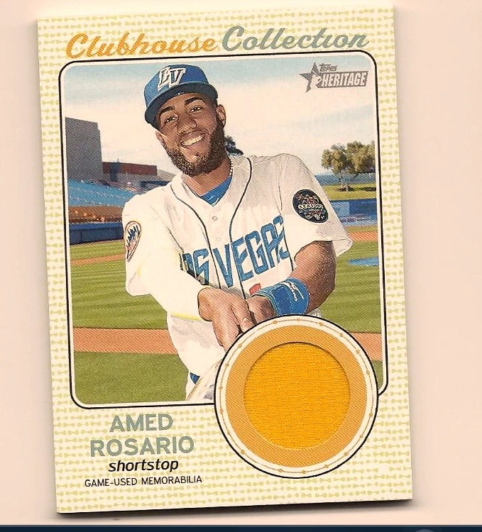 AMED ROSARIO 2017 TOPPS HERITAGE MINORS CLUBHOUSE COLLECTION GAME USED RELIC - Image 1 of 1