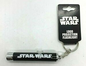 Star Wars Flashlight Keychain Black White Logo Skywalker Han Solo Leia 