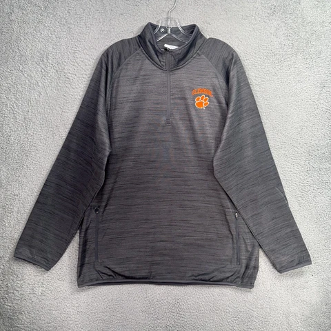 Clemson Tigers Men's Sweatshirt 1/4 Zip Gray Size XL Champion Mock Neck NCAA Cover