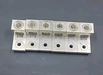 Lote de seis (6) terminales mecánicos de aluminio ILSCO D3761 300mcm-6 Al9cu Foto 1 de 4