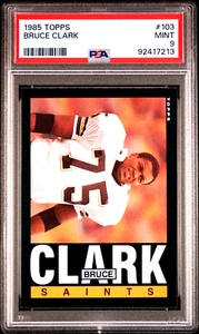 1985 Topps Football #103 Bruce Clark New Orleans Saints PSA 9 MINT - Picture 1 of 2