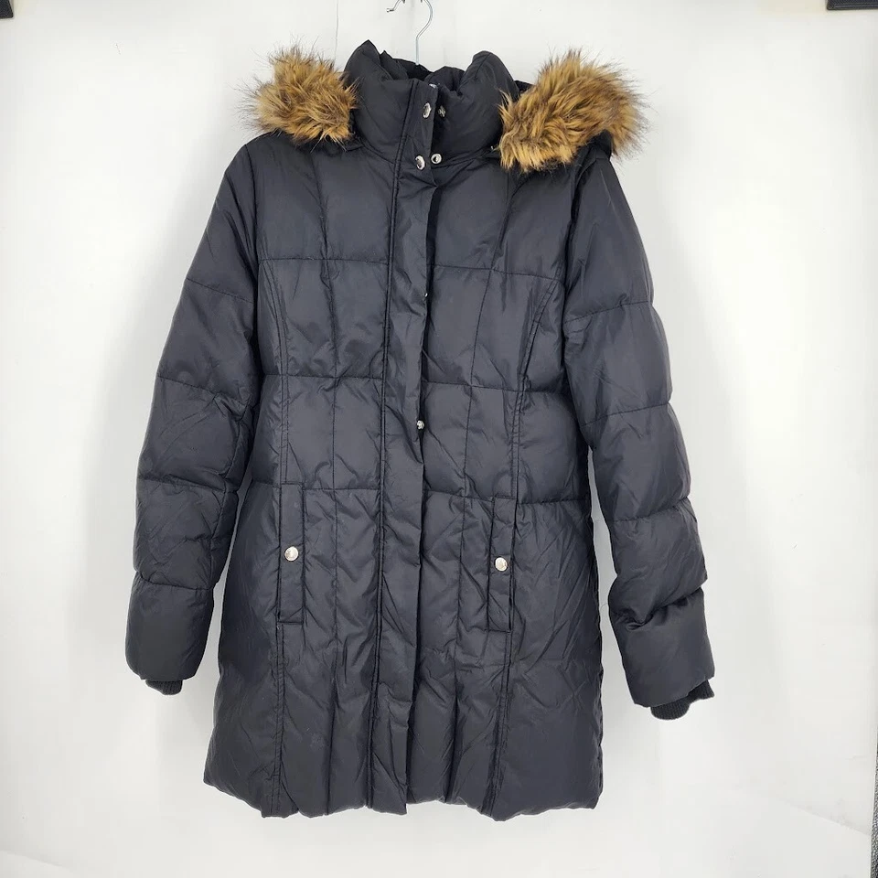 Capucha de piel de doble cuello Michael Michael Kors acolchada de longitud media talla S para mujer Foto 1 de 4