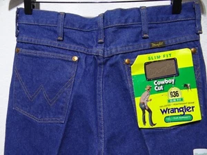 Pantalones de mezclilla azules de colección Wrangler para hombre 31X36 hechos en EE. UU. corte vaquero 936 ajustados nuevos de colección - Imagen 1 de 11