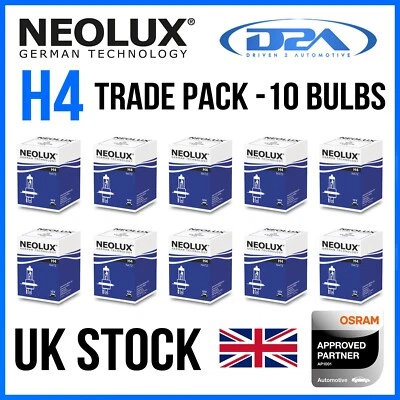 10x H4 NEOLUX N472 Standard Headlight Bulbs | 10 BULB TRADE PACK SALE - Image 1 of 4
