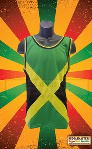 JAMAICA FLAG BASKETBALL VEST TOP ROOTS & CULTURE * VERSION 1 * 100% POLYESTER - Picture 1 of 1