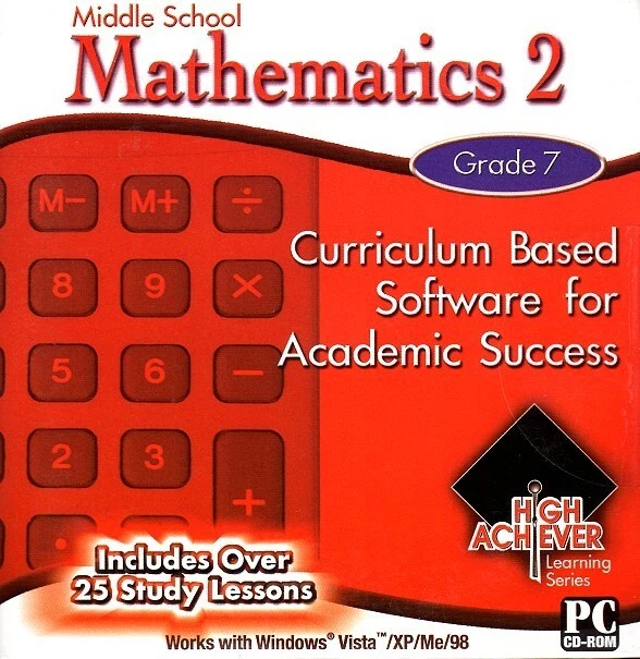 High Achiever Middle School Mathematics 2 (Grade 7) CD-ROM -NEW in RETAIL SLEEVE - Image 1 of 2