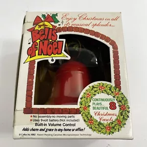 Carolites Musical Bells of Noel Vintage 1980 Calfax Adorno de Navidad ¡Funciona! - Imagen 1 de 8