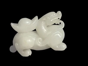 Antiguo perro foo de jade blanco - Imagen 1 de 24