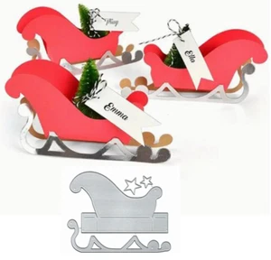 Weihnachten Snata 3D Schlitten Metall Schneiden Stanzformen zum Selbermachen Schablone Scrapbooking Prägung - Bild 1 von 6