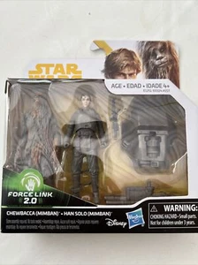STAR WARS HASBRO FIGURE FORCE LINK SOLO MOVIE HAN CHEWBACCA MIMBAN SET - Picture 1 of 6