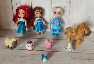 Lotto 5in Disney Animator Collection Belle Ariel Elsa Sidekicks Cavallo Pecora Maiale - Foto 1 di 9