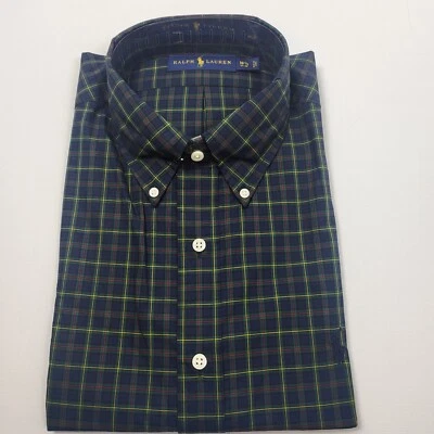 Camisa de vestir Ralph Lauren para hombre a cuadros con botones azul marino/rojo 16 34/35 nueva con etiquetas Foto 1 de 4