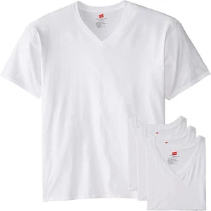 Hanes Herren Größe 3er Pack Mann V-Ausschnitt T-Shirt, weiß, X-Large Tall - Bild 1 von 2