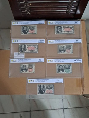 7 - 1800s Fifth Issue Fractional Currency 50c 10c 25c Pcgs Graded Sivil War Era - Image 1 of 4