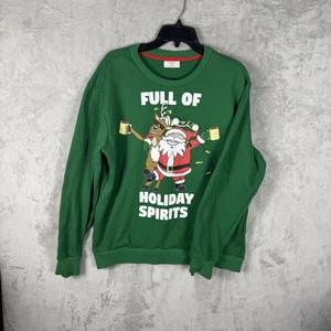 Holiday Time Sweatshirt Herren Large Santa Rentier Holiday Spirits Weihnachten Pull - Bild 1 von 10