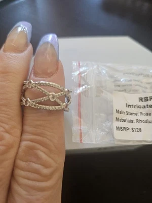 Bomb Party RBP8622 Talla 9 - Intrincado Cruzado Cuarzo Rosa Rodio Foto 1 de 2