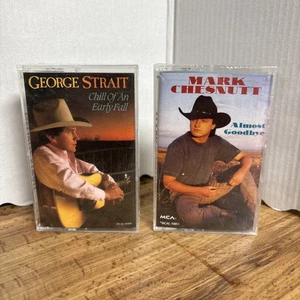 Sealed George Strait Chill Of An Early Fall/Mark Chestnut Almost Goodbye Cassett - Imagen 1 de 9