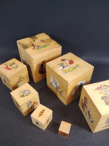 Hermann Eichhorn 7pc Wooden Nesting Stacking Blocks West Germany 1940's - Picture 1 of 17