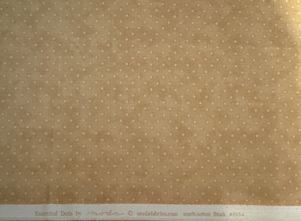 Moda  Essential Small  Dots # 8654-Tan, Cotton Fabric 1 yard - Image 1 of 1