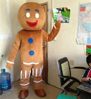 Fantasia de Natal homem pão de gengibre mascote ternos cosplay festa jogo vestido QUENTE - Imagem 1 de 3