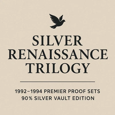 1992–1994 Premier Silver Proof Sets 90% Silver Mint Packaging-Vault-Stored - Image 1 of 4