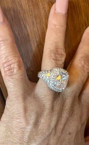 Designer Vanna K Sterling Silver CZ Ring Size 7 .5 Engagement, Wedding - Picture 1 of 11
