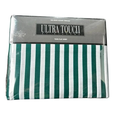 Sábana plana Ultra Touch By Stevens Twin - TALLA DOBLE - RAYAS VERDE CAZADOR Foto 1 de 4