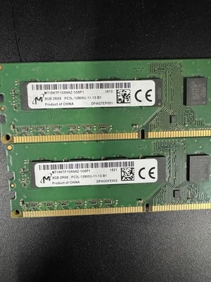 Micron 2 x 8GB 2Rx8 PC3L-12800U DDR3-1600 240-Pin Memory MT16KTF1G64AZ-1G6P1 [8] - Image 1 of 2
