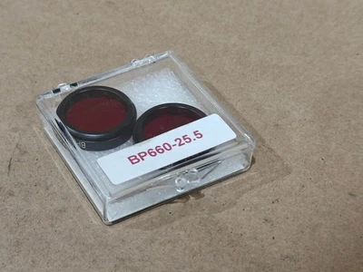 LOT of 2 pcs BP660-25.5 Broad Bandwidth Dark Red Bandpass Filter M25.5x0.5 - Image 1 of 3
