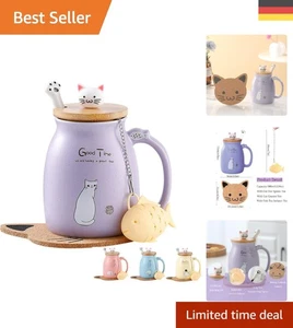 Hochwertige Katzen-Tasse mit Sieb, 380ML, Ideal für Heißgetränke und Geschenke - Bild 1 von 11