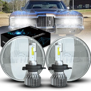 Faro redondo de vidrio LED de 7 pulgadas, conversión ORIGINAL CLASSIC LOOK cromo par A - Imagen 1 de 18