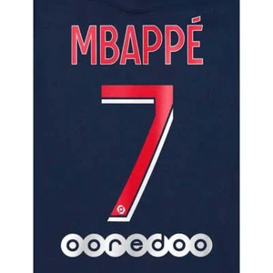 PSG 2020/21 Home Mbappe #7 Youth Jersey Name Set - Picture 1 of 1