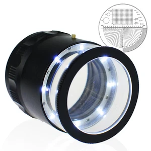 10 x 25 mm ingranditore vetro ottico illuminato gioiellieri lente d'ingrandimento con scala di misura - Foto 1 di 10