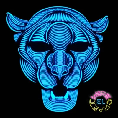 Máscara de león brillante - Festival de carnaval - Sonido activado - con conductor Foto 1 de 4