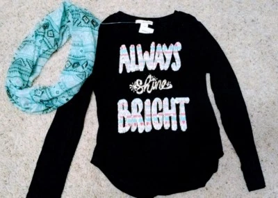 Top y bufanda autoestima para niñas siempre brillan, talla L, ¡suave! ¡¡Súper lindo!! ¡NUEVO! Foto 1 de 4