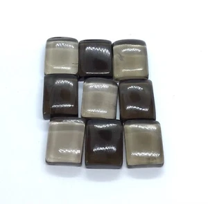 Piedra preciosa suelta AAA de cuarzo ahumado natural rectangular trasero plano para hacer joyas - Imagen 1 de 24