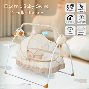 Faltbare Baby Elektrische Babywippe Schaukelstuhl Wippe Outdoor Baby Wiege Sitz Krippe - Bild 1 von 12