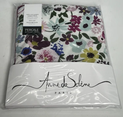 NEW Anne de Solene Paresse Percale 100% Cotton King Sham Floral 22x37"