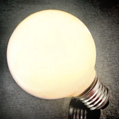 6W LED G125 Globe Bulb E26 Base Warm White Milky Finish Light - Image 1 of 2