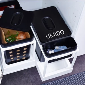 8 adesivi per bidoni raccolta differenziata umido vetro plastica carta a0233 - Foto 1 di 2