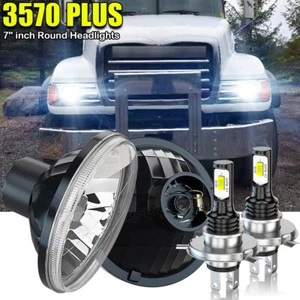 Pair 7" inch Round Led Headlights Hi/Lo Beam for Mack Granite CV713 Dump Trucks - Bild 1 von 15