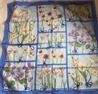 Longchamp Silk Scarf Made In Italy  Floral Design With Ribbons 34" Gorgeous
