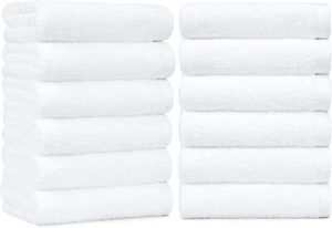 12-Pack 100% Cotton Hand Towels for Bathroom - White (16x26 inches) - Picture 1 of 8