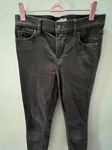 LOFT Outlet Women's Gray Corduroy Modern Skinny Mid-Rise Casual Pants Size 0 - Picture 1 of 14