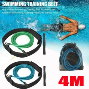 3M/4M Adjustable Swim Training Resistance Belt Elastic Rope Pool Training Band - Picture 1 of 15