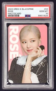 2023 Oreo x Blackpink - Rose #4 Photocard PSA 10 GEM MINT Kpop Idol - Picture 1 of 2