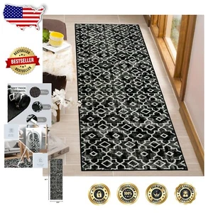 Elegante alfombra de corredor marroquí 2x7 - suave lavable y resistente a las manchas para cualquier habitación - Imagen 1 de 10