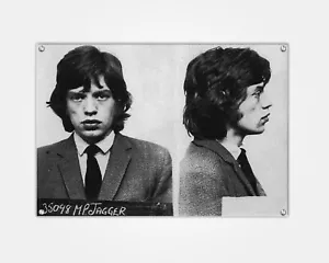 Mick Jagger Holzdruck 24"x15" | Promi Mugshot Buchung Foto Pop Art - Bild 1 von 6