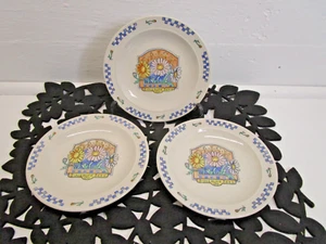 Juego de 3 placas de pan Gibson Daisy Sunshine Seed Co gres 6 5/8" vintage - Imagen 1 de 5