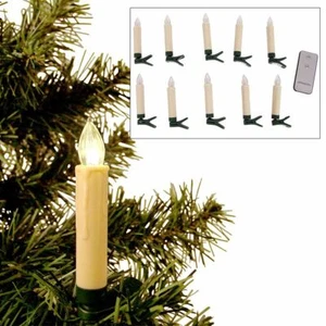 LED Weihnachtsbaumkerzen 10er-Set Christbaumkerzen kabellos Baumbeleuchtung - Bild 1 von 4
